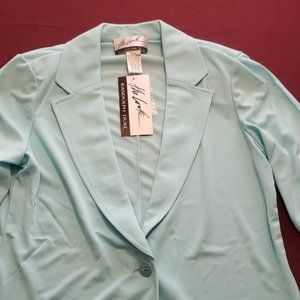 6/$25- Light Blue Randolph Duke Collared Single Button Stretch Jacket Size Small